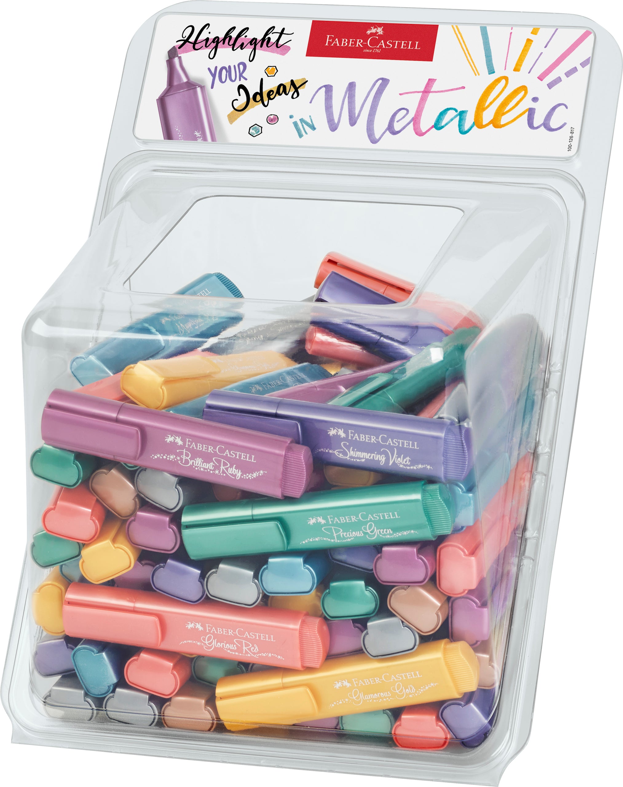 DISPLAY 100 BUC TEXTMARKER METALIZAT FABER-CASTELL DISPLAY 100 BUC TEXTMARKER METALIZAT FABER-CASTELL